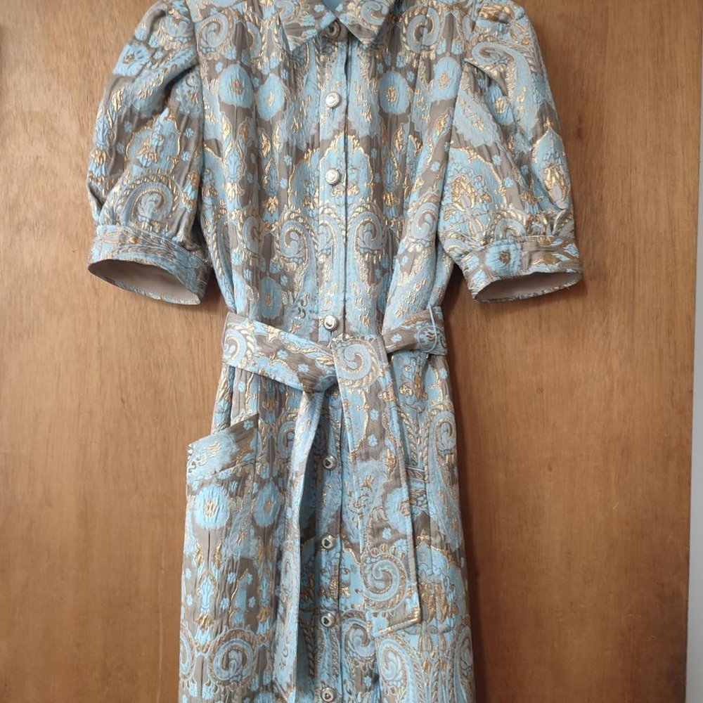 Sandro Orlan Metallic Jacquard Dress